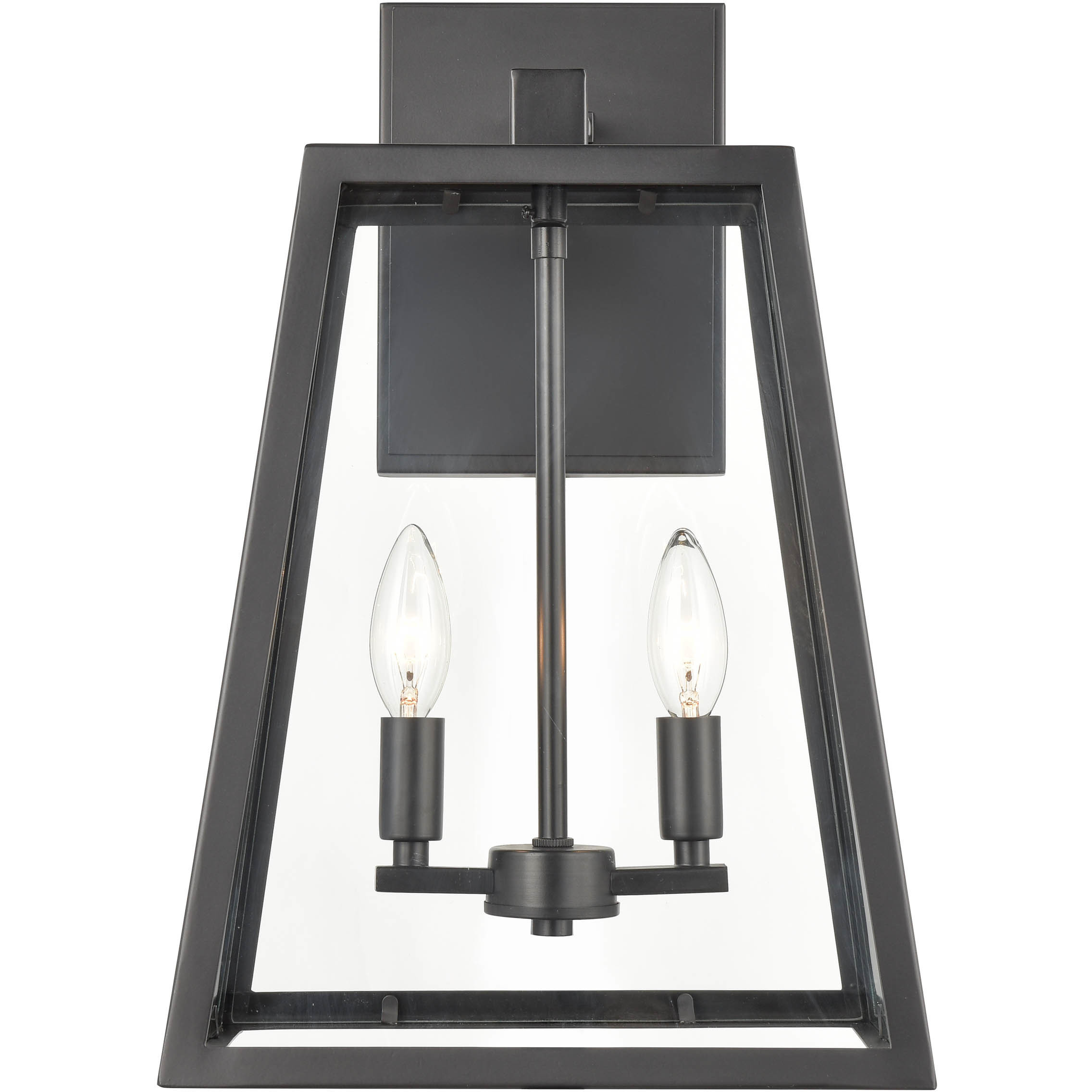 Grant 2 Light 17 inch Powder Coated Black Outdoor Wall Sconce